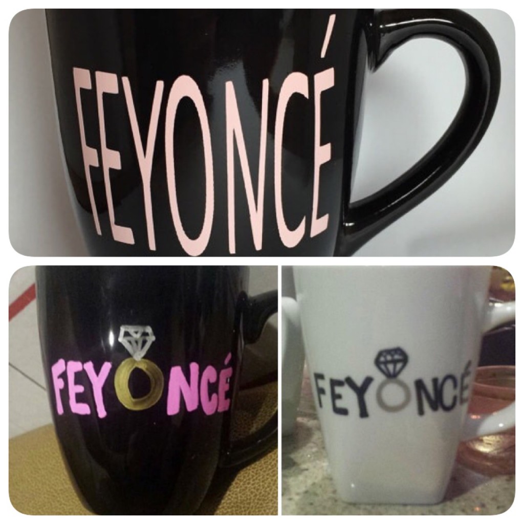 Etsy.com “Feyonce” mugs are a great gift for newly engaged couples. Although rumor has it that Beyonce's lawyers threatened the company for using her name.